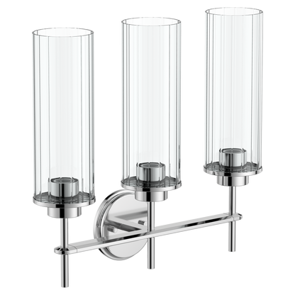 Greenfield Chrome three globe bath light