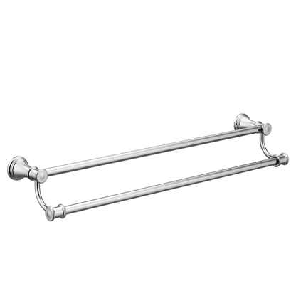 Belfield Matte black 24" double towel bar