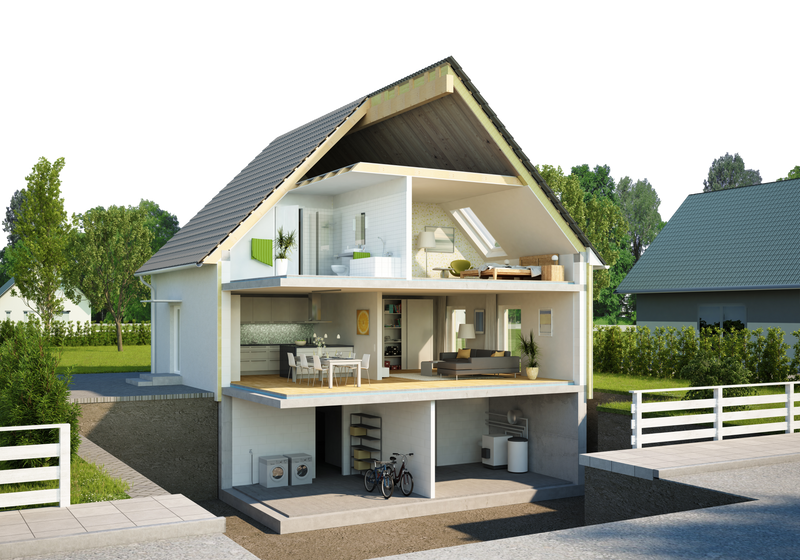 A house simulation showing the different ways the Flo Smart Water Monitor & Shutoff can help protect your home.